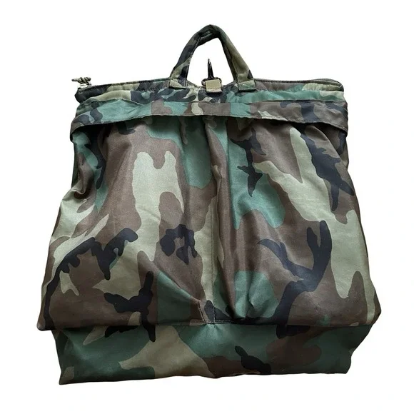 Vintage 90s Y2K Camo Purse Bag Camouflage Nylon Womens Large Green Clueless Edit - Picture 13 of 16